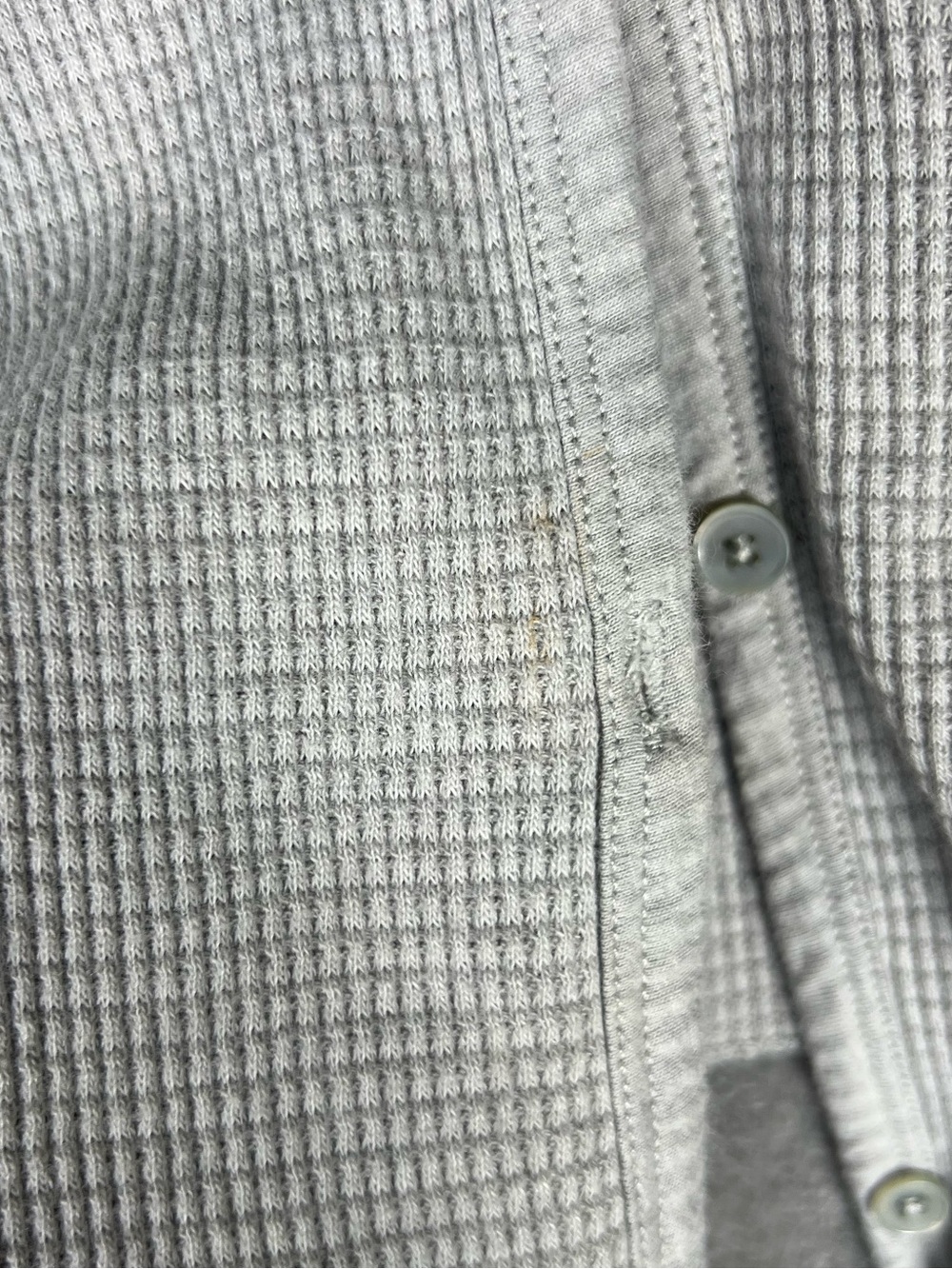 Aritzia Babaton Tie Front Thermal Waffle Knit Button Down Gray Top Size XXS - Picture 7 of 8